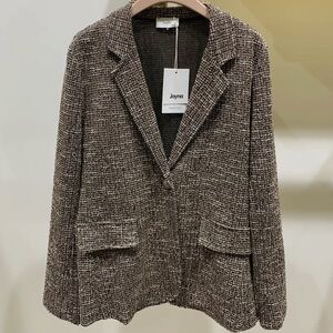 Made in Italty Women's Brown Tweed Blazer W/Gold Threads